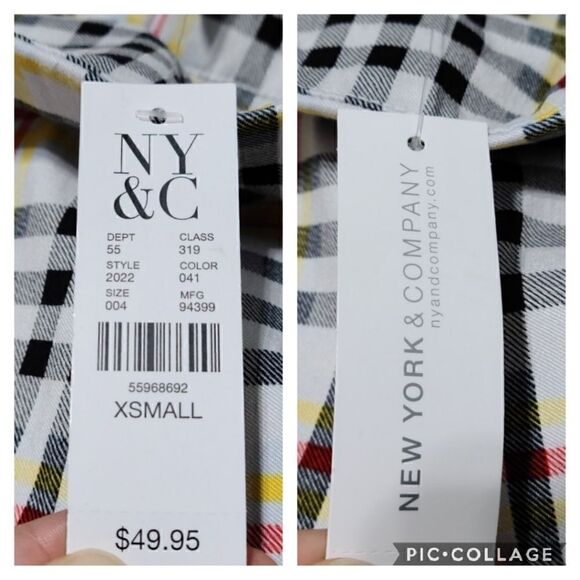 New York & Company Plaid Stretch Ankle Length Pant - Picture 12 of 12